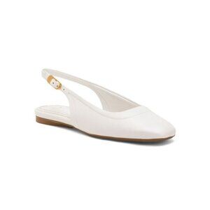 Naturalizer Womens Off White Leather Buckle Slingback Flats Sz 7.5 New